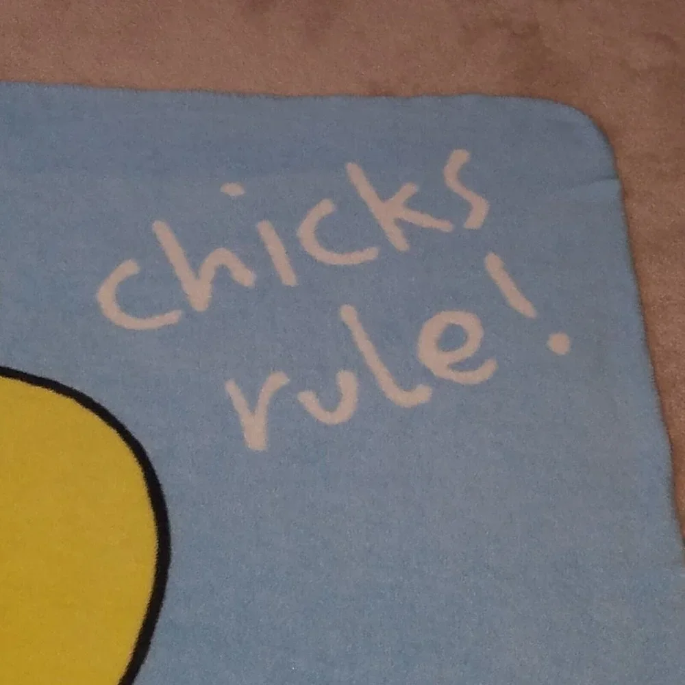 Chicks Rule Blue Yellow Lightweight Fleece Blanket Throw 41x52
